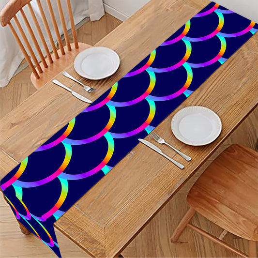 Mermaid Scales Pattern Print Table Runner