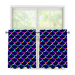 Mermaid Scales Pattern Print Tier Curtains