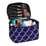 Mermaid Scales Pattern Print Travel Makeup Bag