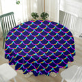Mermaid Scales Pattern Print Waterproof Round Tablecloth