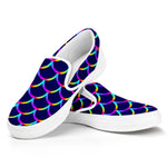 Mermaid Scales Pattern Print White Slip On Sneakers