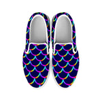 Mermaid Scales Pattern Print White Slip On Sneakers