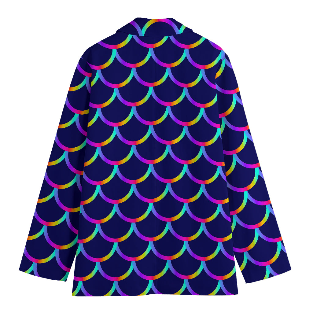 Mermaid Scales Pattern Print Women's Blazer