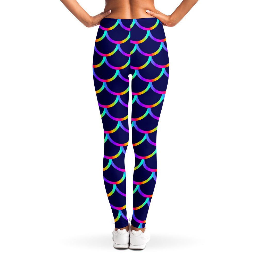 Mermaid Scales Pattern Print Women's Leggings