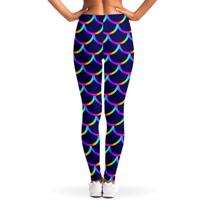 Mermaid Scales Pattern Print Women's Leggings