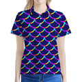 Mermaid Scales Pattern Print Women's Polo Shirt