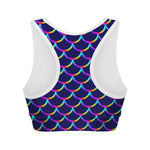Mermaid Scales Pattern Print Women's Sports Bra