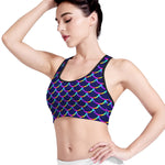 Mermaid Scales Pattern Print Women's Sports Bra