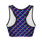 Mermaid Scales Pattern Print Women's Sports Bra