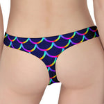 Mermaid Scales Pattern Print Women's Thong