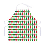 Merry Christmas Argyle Pattern Print Adjustable Apron