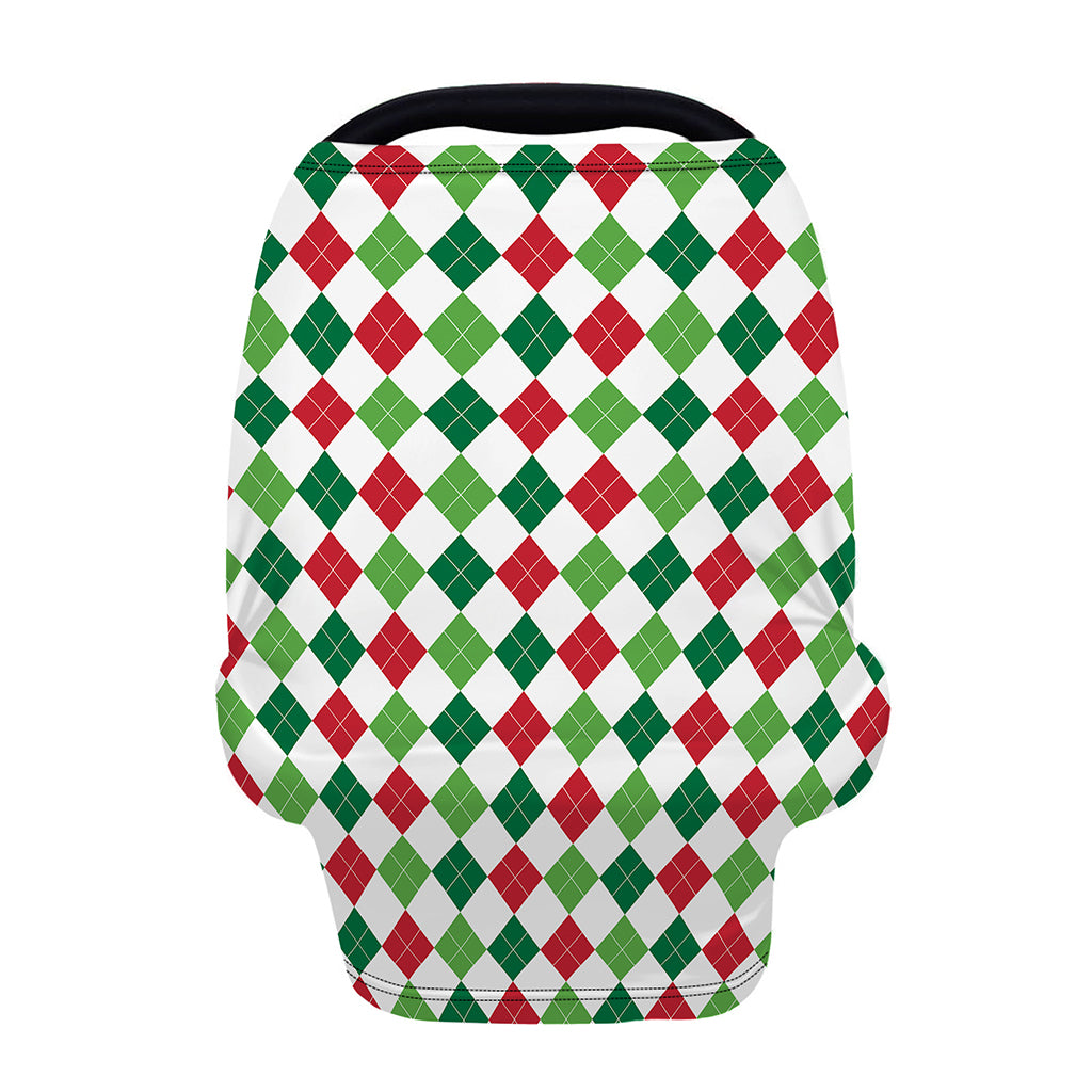 Merry Christmas Argyle Pattern Print Baby Seat Cover