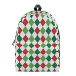 Merry Christmas Argyle Pattern Print Backpack