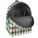 Merry Christmas Argyle Pattern Print Backpack