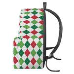 Merry Christmas Argyle Pattern Print Backpack
