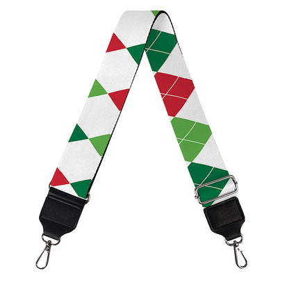 Merry Christmas Argyle Pattern Print Bag Strap