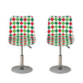Merry Christmas Argyle Pattern Print Bar Stool Covers
