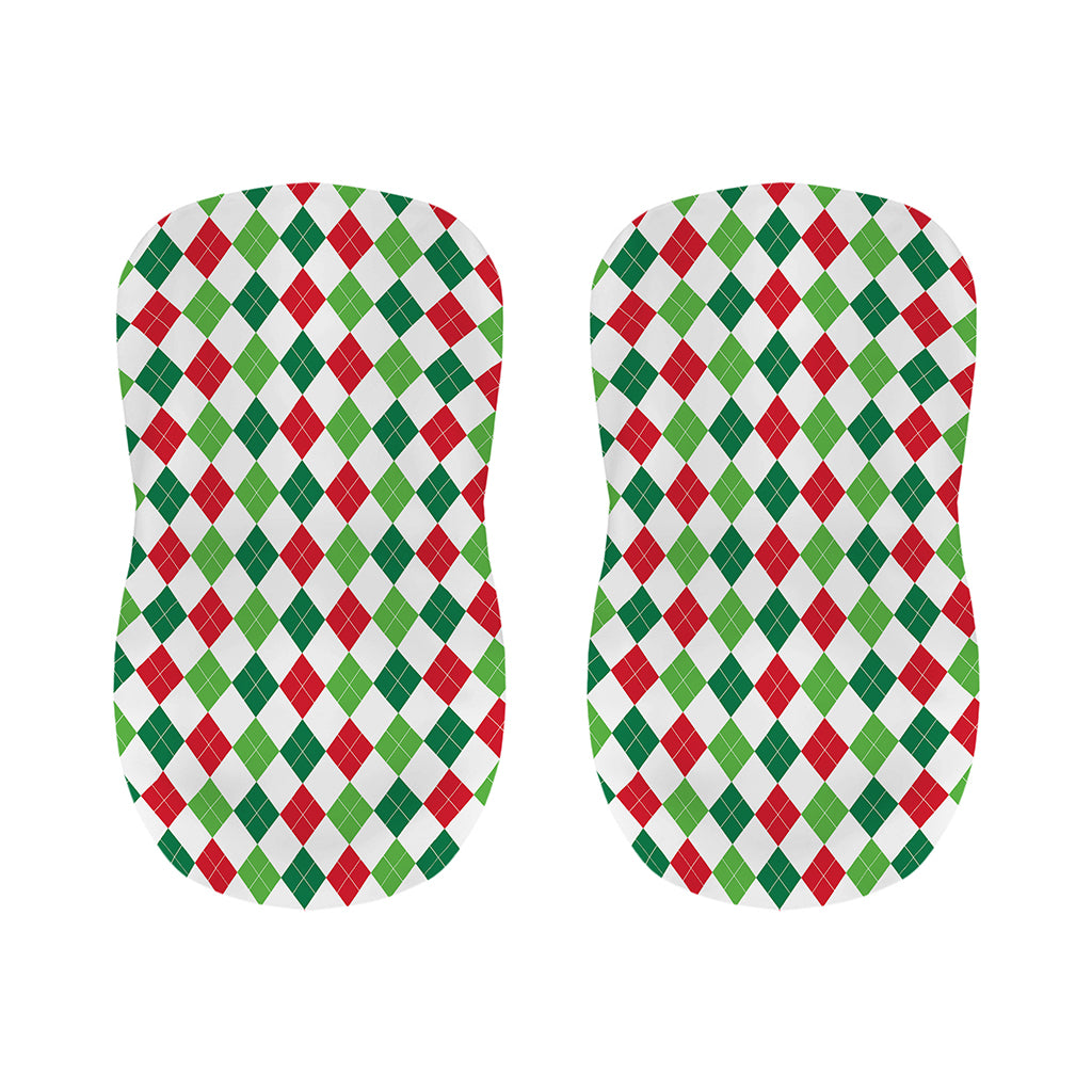 Merry Christmas Argyle Pattern Print Bar Stool Covers