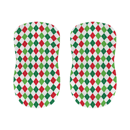 Merry Christmas Argyle Pattern Print Bar Stool Covers