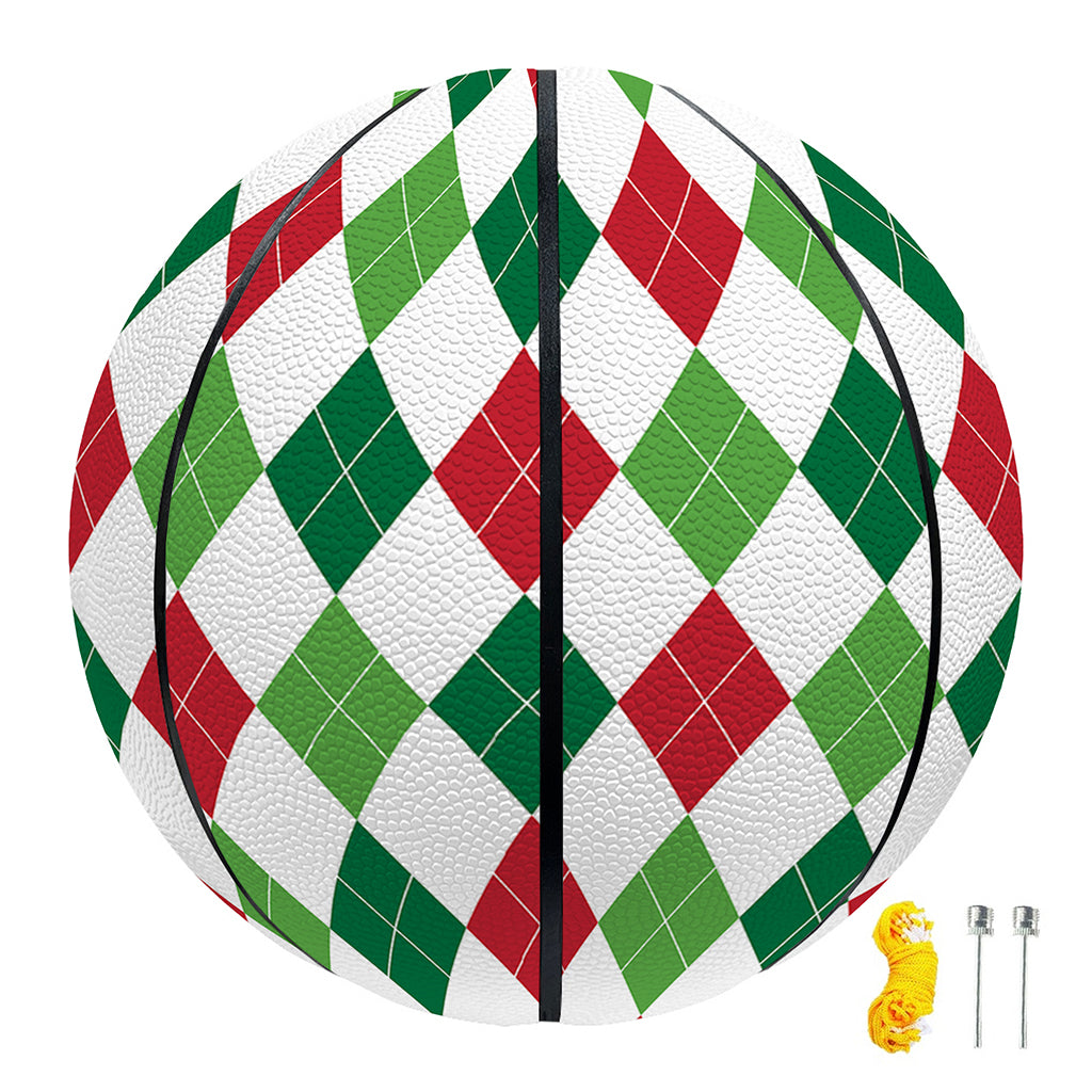Merry Christmas Argyle Pattern Print Basketball