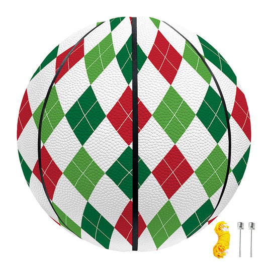 Merry Christmas Argyle Pattern Print Basketball