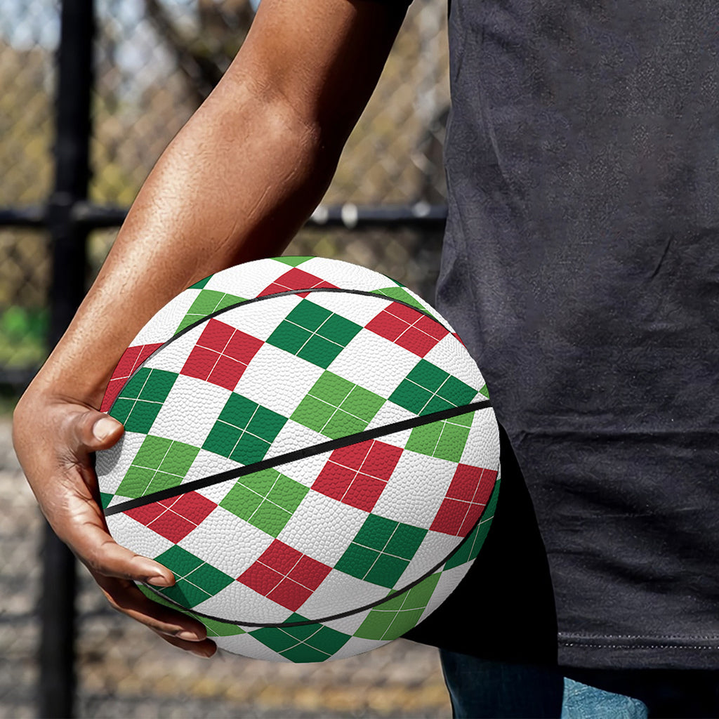 Merry Christmas Argyle Pattern Print Basketball