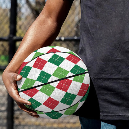 Merry Christmas Argyle Pattern Print Basketball