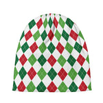 Merry Christmas Argyle Pattern Print Beanie