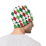 Merry Christmas Argyle Pattern Print Beanie