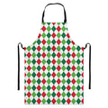 Merry Christmas Argyle Pattern Print Bib Apron With Pocket