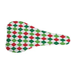 Merry Christmas Argyle Pattern Print Bicycle Seat Cover