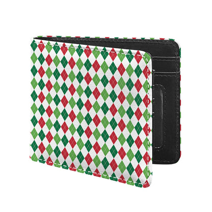 Merry Christmas Argyle Pattern Print Bifold Wallet