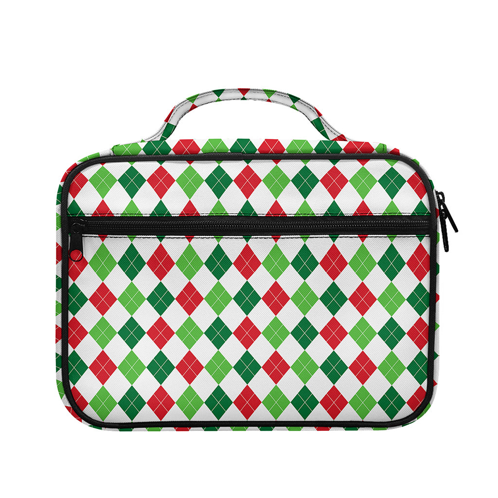 Merry Christmas Argyle Pattern Print Briefcase Bible Bag