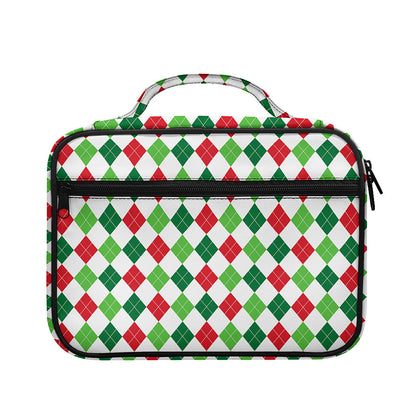 Merry Christmas Argyle Pattern Print Briefcase Bible Bag