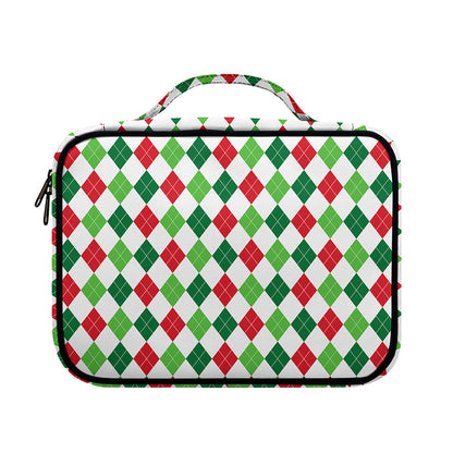 Merry Christmas Argyle Pattern Print Briefcase Bible Bag