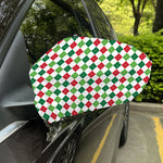 Merry Christmas Argyle Pattern Print Car Side Mirror Covers