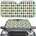 Merry Christmas Argyle Pattern Print Car Windshield Sun Shade