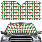 Merry Christmas Argyle Pattern Print Car Windshield Sun Shade