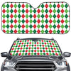 Merry Christmas Argyle Pattern Print Car Windshield Sun Shade