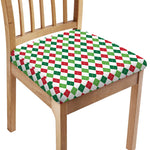 Merry Christmas Argyle Pattern Print Chair Cushion Cover