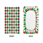 Merry Christmas Argyle Pattern Print Changing Pad Cover