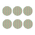 Merry Christmas Argyle Pattern Print Coaster Set