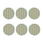 Merry Christmas Argyle Pattern Print Coaster Set