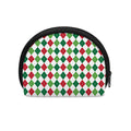 Merry Christmas Argyle Pattern Print Coin Purse