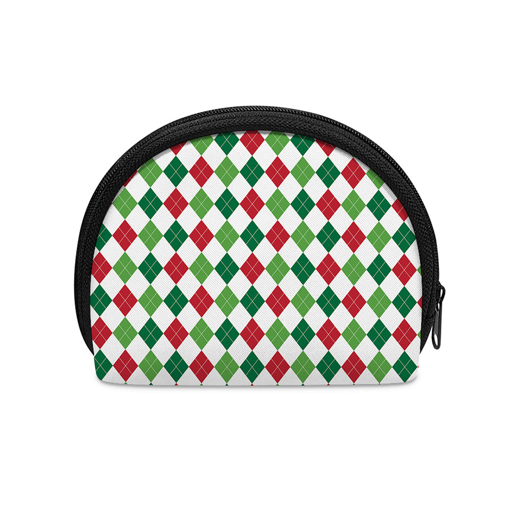 Merry Christmas Argyle Pattern Print Coin Purse