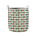 Merry Christmas Argyle Pattern Print Collapsible Laundry Basket