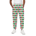 Merry Christmas Argyle Pattern Print Cotton Sweatpants