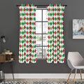 Merry Christmas Argyle Pattern Print Grommet Curtain Panels