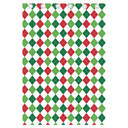 Merry Christmas Argyle Pattern Print Curtain