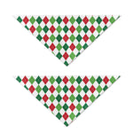 Merry Christmas Argyle Pattern Print Dog Bandana